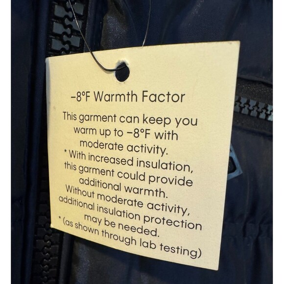 Calvin Klein Performance Navy Coat Womens Sz. M Faux Fur Hooded Puffer Jacket - Picture 5 of 13